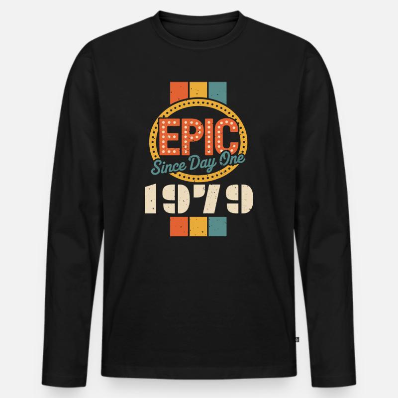 Legendär seit 1979 - Männer Premium Bio Langarmshirt - Schwarz