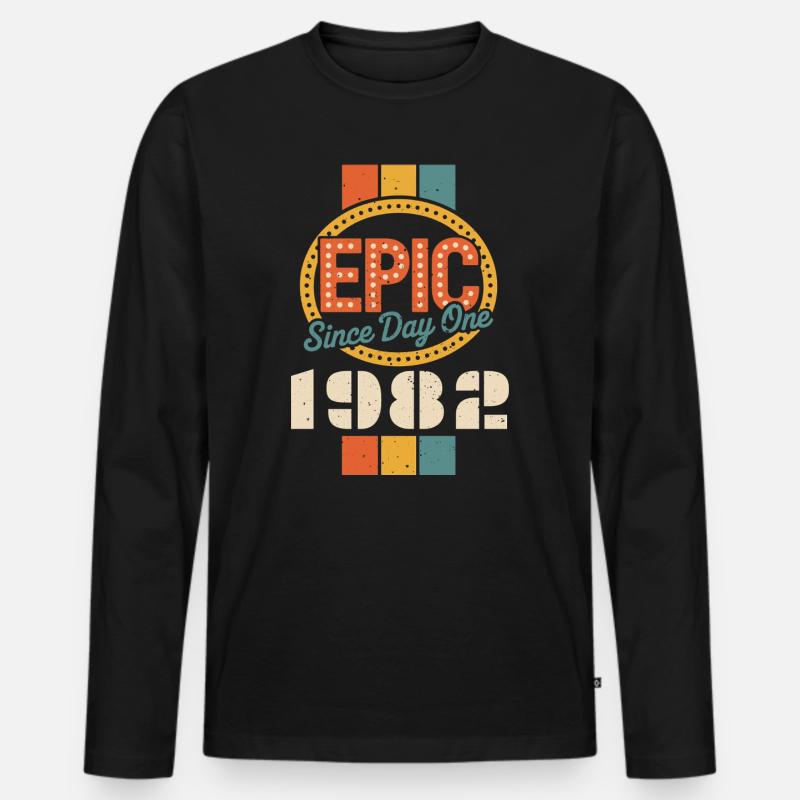 Legendär seit 1982 - Männer Premium Bio Langarmshirt - Schwarz