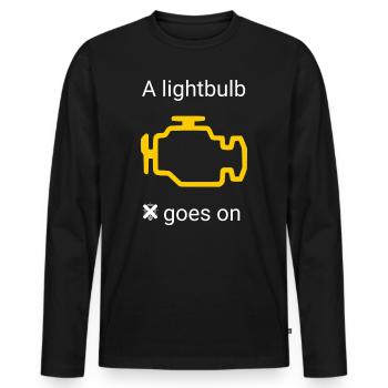 Voiture drôle de ligne, vérification du moteur, véhicule léger - T-shirt manches longues Premium bio Homme - noir - Devant - Nico (187cm)