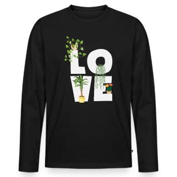 Garden & Plant Lovers Gifts - Men's Premium Organic Long Sleeve Shirt - black - Front - Nico (187cm)
