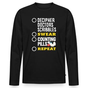 Apotheker Pharmazeutisch-technischer - Männer Premium Bio Langarmshirt - Schwarz - Vorne - Nico (187cm)