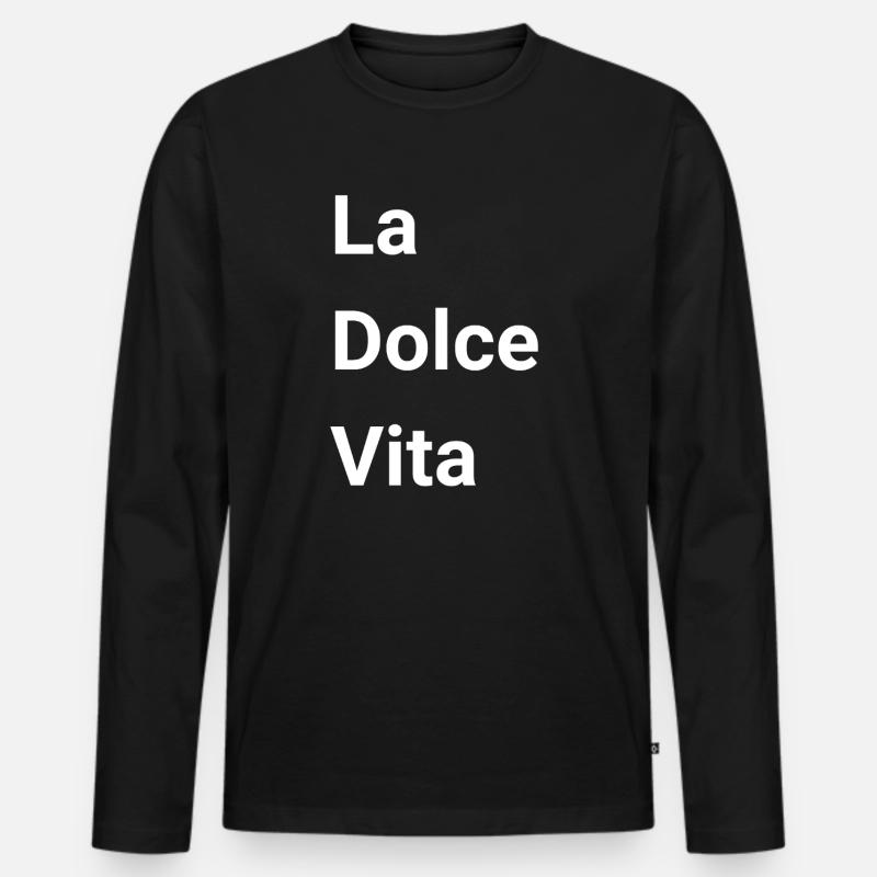 La Dolce Vita - Männer Premium Bio Langarmshirt - Schwarz