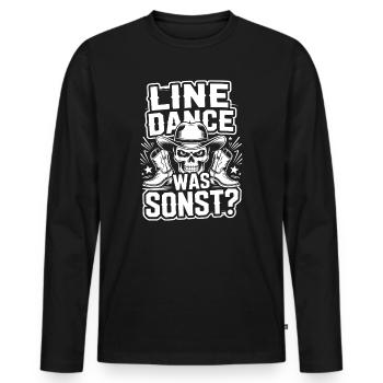 Line Dance What Else Skull - Men's Premium Organic Long Sleeve Shirt - black - Front - Nico (187cm)