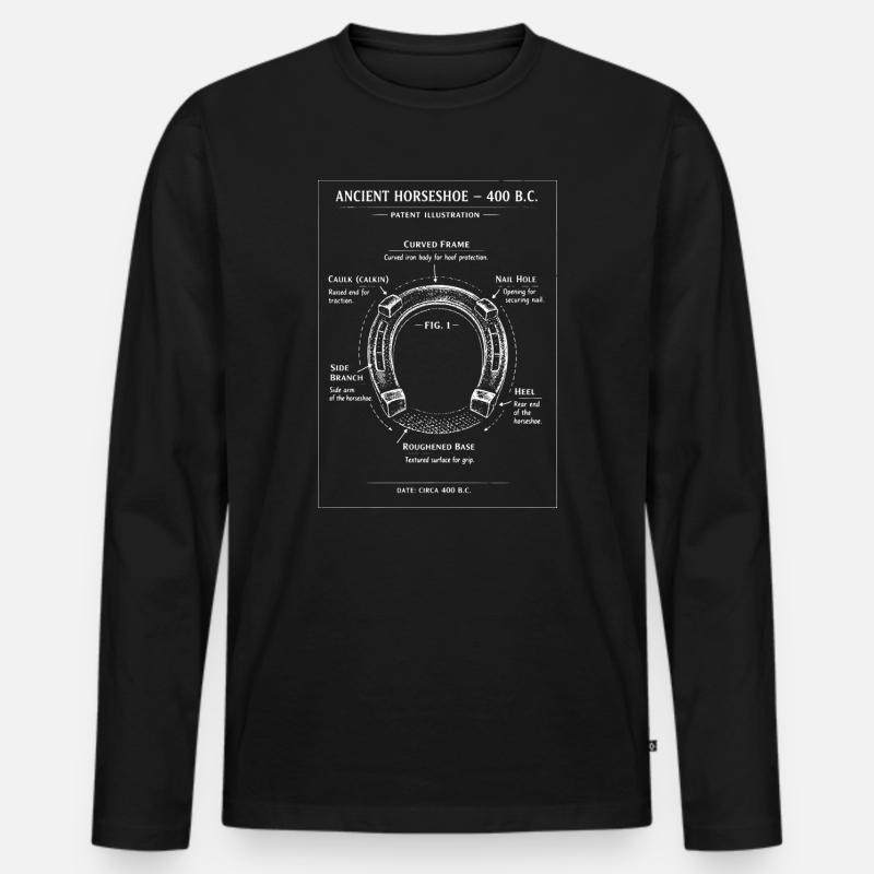 Altes Hufeisendiagramm - Männer Premium Bio Langarmshirt - Schwarz