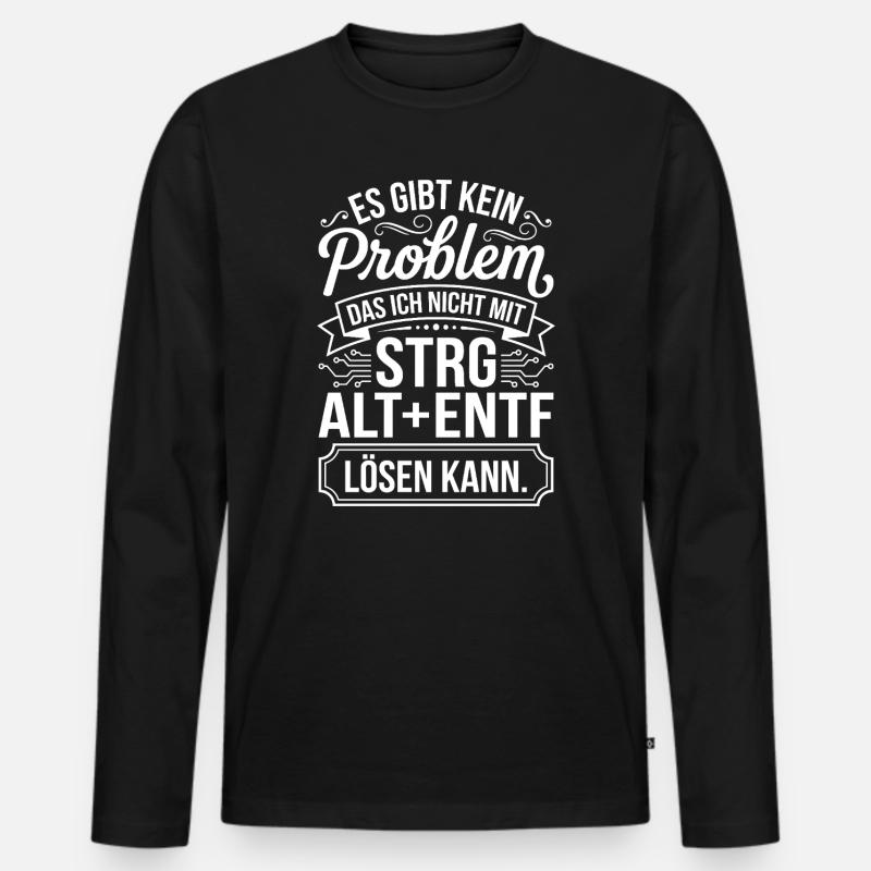 Kein Problem Mit Ctrl Alt Entf - Männer Premium Bio Langarmshirt - Schwarz