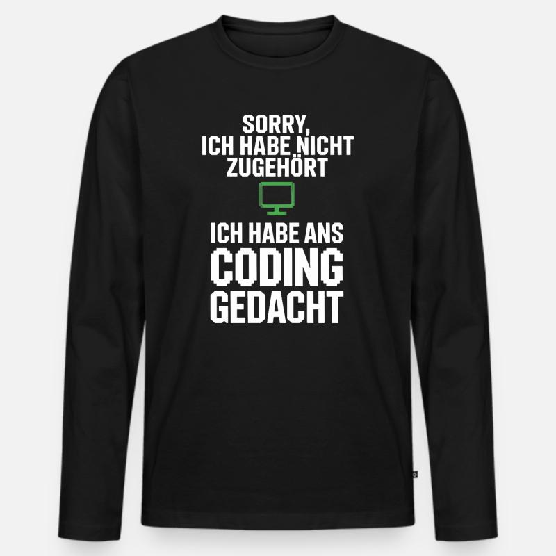 Désolé, j’ai pensé à coder - T-shirt manches longues Premium bio Homme - noir