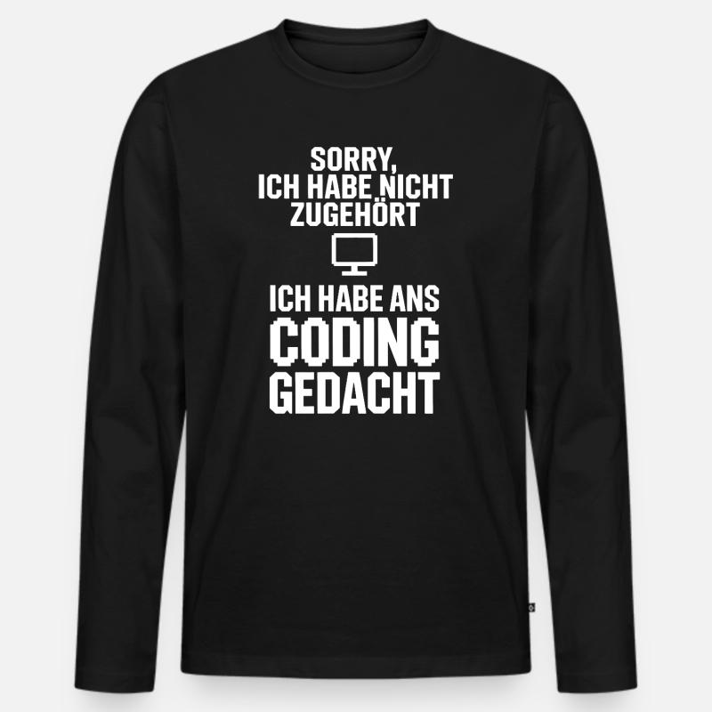 Entschuldigung Coding Kopf - Männer Premium Bio Langarmshirt - Schwarz