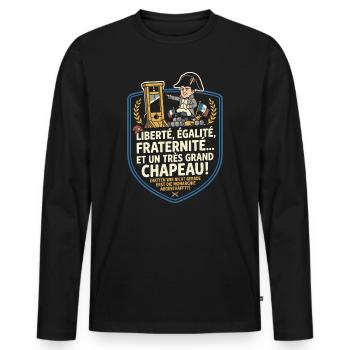 Französische Revolution Humor Spruch - Männer Premium Bio Langarmshirt - Schwarz - Vorne - Nico (187cm)