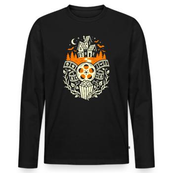 Halloween Cinema Design Movie Night - Men's Premium Organic Long Sleeve Shirt - black - Front - Nico (187cm)