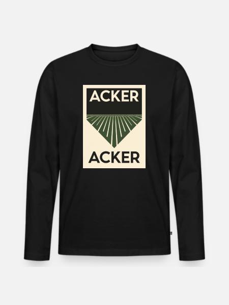 Acker minimalitisch 1930 Poster - Männer Premium Bio Langarmshirt - Schwarz