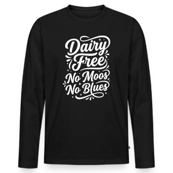 Gluten Free Moss Blues Humor Saying - Men's Premium Organic Long Sleeve Shirt - black - Front - Nico (187cm)