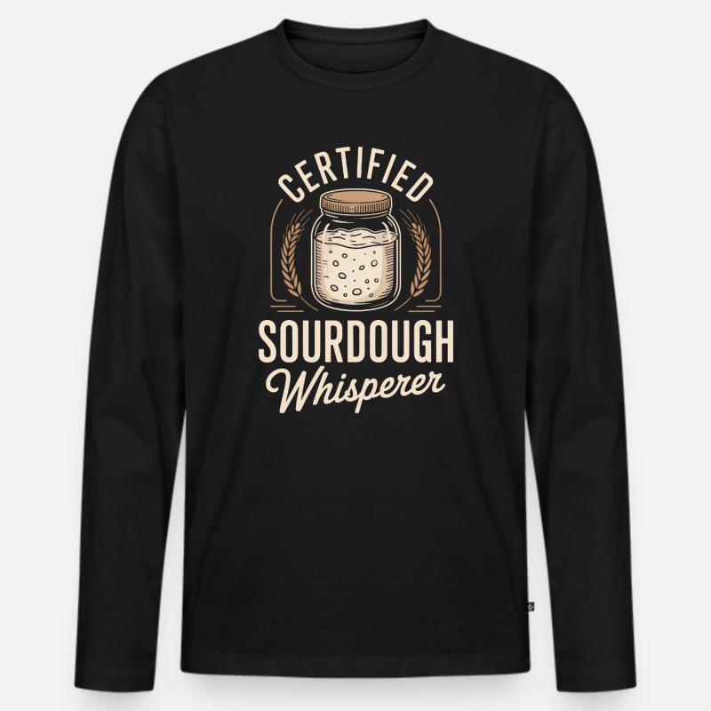 Zertifizierter Sauerteigflüsterer - Männer Premium Bio Langarmshirt - Schwarz