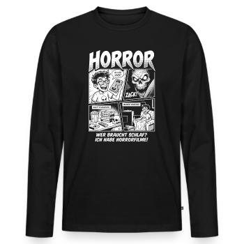 Horror VHS Kult Paradies Design - Männer Premium Bio Langarmshirt - Schwarz - Vorne - Nico (187cm)