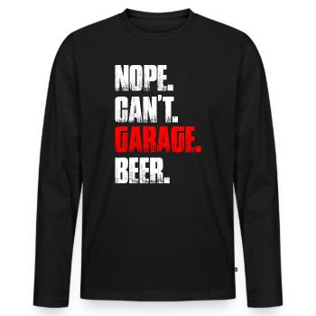 Non, je ne peux pas faire de garage de bière Amoureux de voitures Mécanicien automobile - T-shirt manches longues Premium bio Homme - noir - Devant - Nico (187cm)