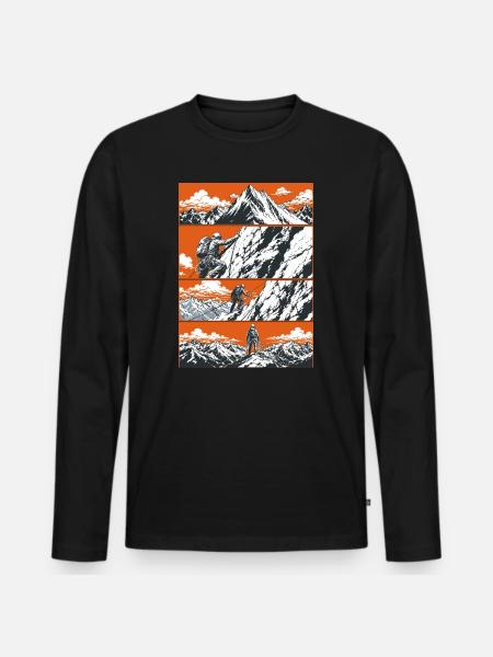 Mountaineering Climbing Adventure - Men's Premium Organic Long Sleeve Shirt - black