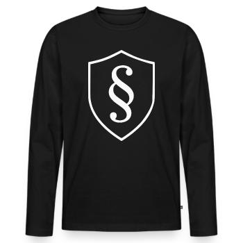 Jura Rechtsanwalt  Paragraph Jurist Gericht Gesetz - Männer Premium Bio Langarmshirt - Schwarz - Vorne - Nico (187cm)