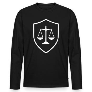 Avocat Droit Droit Avocat Balance Droit Judiciaire - T-shirt manches longues Premium bio Homme - noir - Devant - Nico (187cm)
