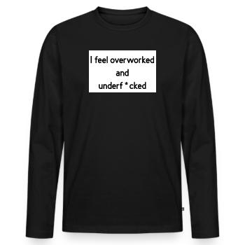 überarbeitet - Männer Premium Bio Langarmshirt - Schwarz - Vorne - Nico (187cm)