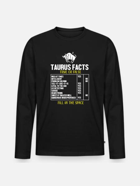 Zodiac sign Taurus - Men's Premium Organic Long Sleeve Shirt - black