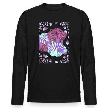 Spirale néon psychédélique - T-shirt manches longues Premium bio Homme - noir - Devant - Nico (187cm)