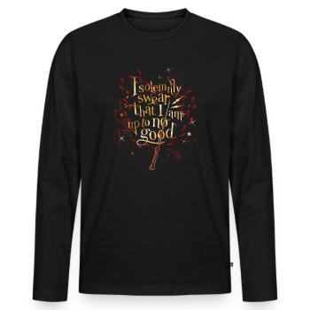 Harry Potter Je Jure Solennellement … - T-shirt manches longues Premium bio Homme - noir - Devant - Nico (187cm)
