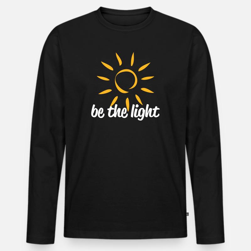 be the light - Männer Premium Bio Langarmshirt - Schwarz