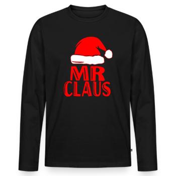 Mr Santa Claus Christmas partner look Christmas - Men's Premium Organic Long Sleeve Shirt - black - Front - Nico (187cm)