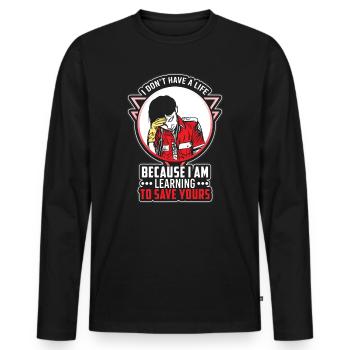 Médecin du service médical d'urgence paramédical - T-shirt manches longues Premium bio Homme - noir - Devant - Nico (187cm)