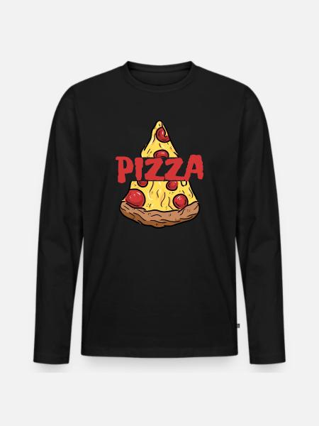 Pizza - Pizza Share - Men's Premium Organic Long Sleeve Shirt - black