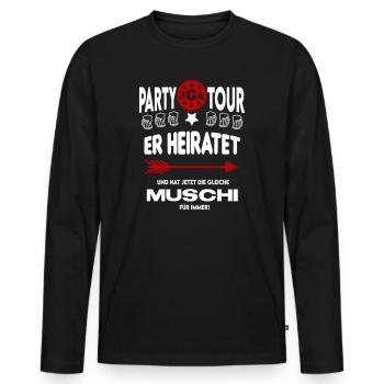 Jga Er heiratet Die gleiche Muschi für immer - Männer Premium Bio Langarmshirt - Schwarz - Vorne - Nico (187cm)