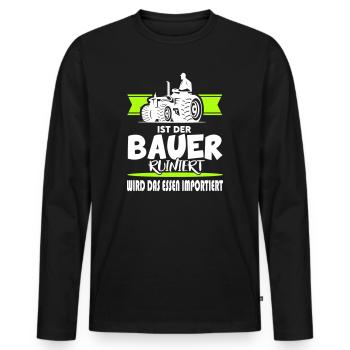 Ist der Bauer ruiniert Demostration Protest - Männer Premium Bio Langarmshirt - Schwarz - Vorne - Nico (187cm)