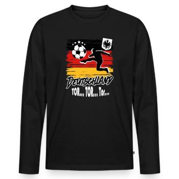 Fußball Deutschland Fussball Fan Tor Tor Tor - Männer Premium Bio Langarmshirt - Schwarz - Vorne - Nico (187cm)