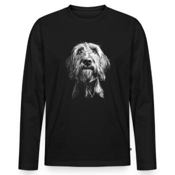 Spinone Italiano Portrait Dogs Dog Hunting Dogs - Men's Premium Organic Long Sleeve Shirt - black - Front - Nico (187cm)