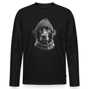 Labrador Hat Dog Dog Labbi Retriever - Men's Premium Organic Long Sleeve Shirt - black - Front - Nico (187cm)