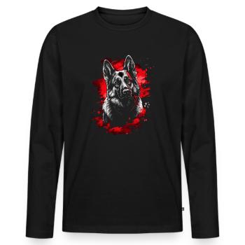 German Shepherd Portrait Dog Sport Dogs - Men's Premium Organic Long Sleeve Shirt - black - Front - Nico (187cm)