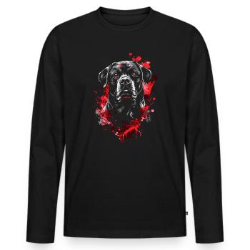 Rottweiler Portrait Dog Sport Dog Dog - Men's Premium Organic Long Sleeve Shirt - black - Front - Nico (187cm)
