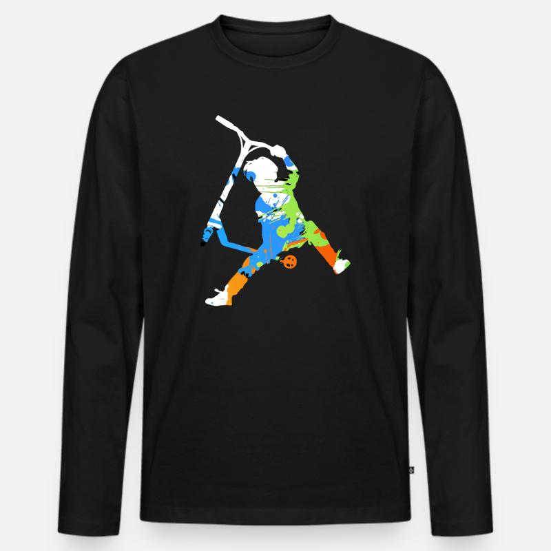 Freestyle-Roller - Männer Premium Bio Langarmshirt - Schwarz