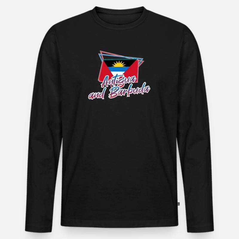 Antigua und Barbuda - Männer Premium Bio Langarmshirt - Schwarz
