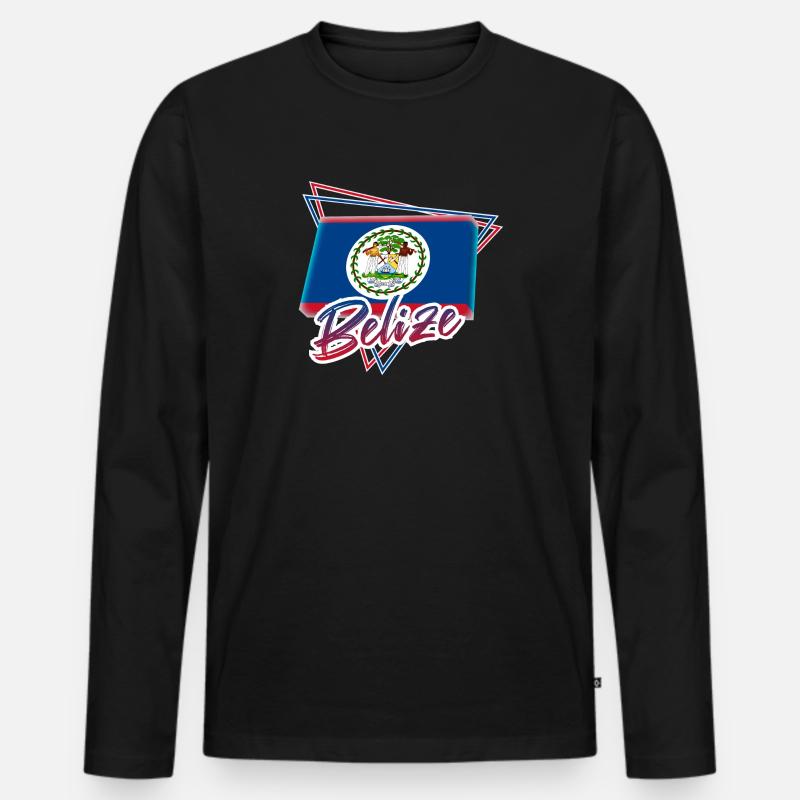 Belize - Männer Premium Bio Langarmshirt - Schwarz