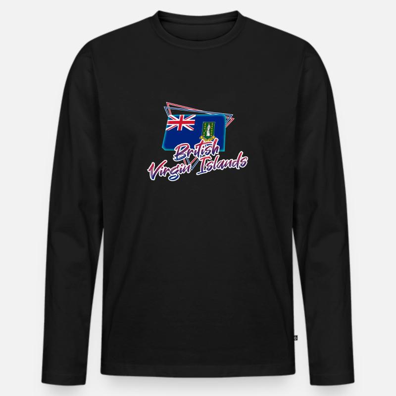 Britische Jungferninseln - Männer Premium Bio Langarmshirt - Schwarz