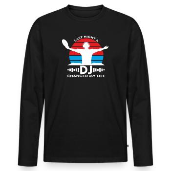 DJ - changed my live - Men's Premium Organic Long Sleeve Shirt - black - Front - Nico (187cm)