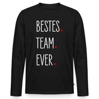 Best Team Ever, Partner, Friends, Family - Men's Premium Organic Long Sleeve Shirt - black - Front - Nico (187cm)