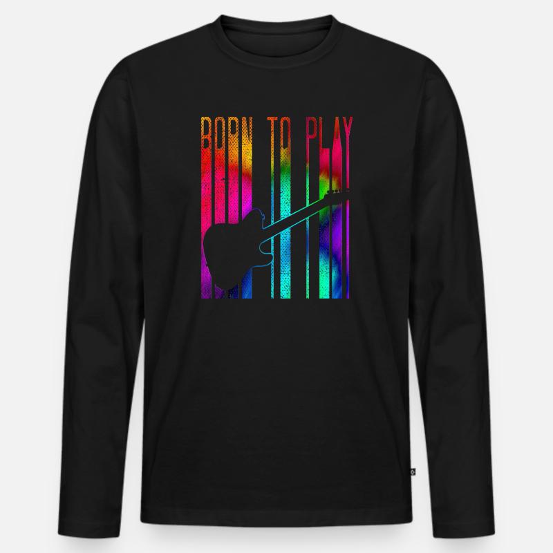 Gitarre - Männer Premium Bio Langarmshirt - Schwarz
