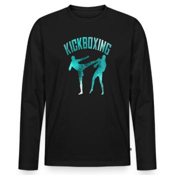 Kickboxing - T-shirt manches longues Premium bio Homme - noir - Devant - Nico (187cm)