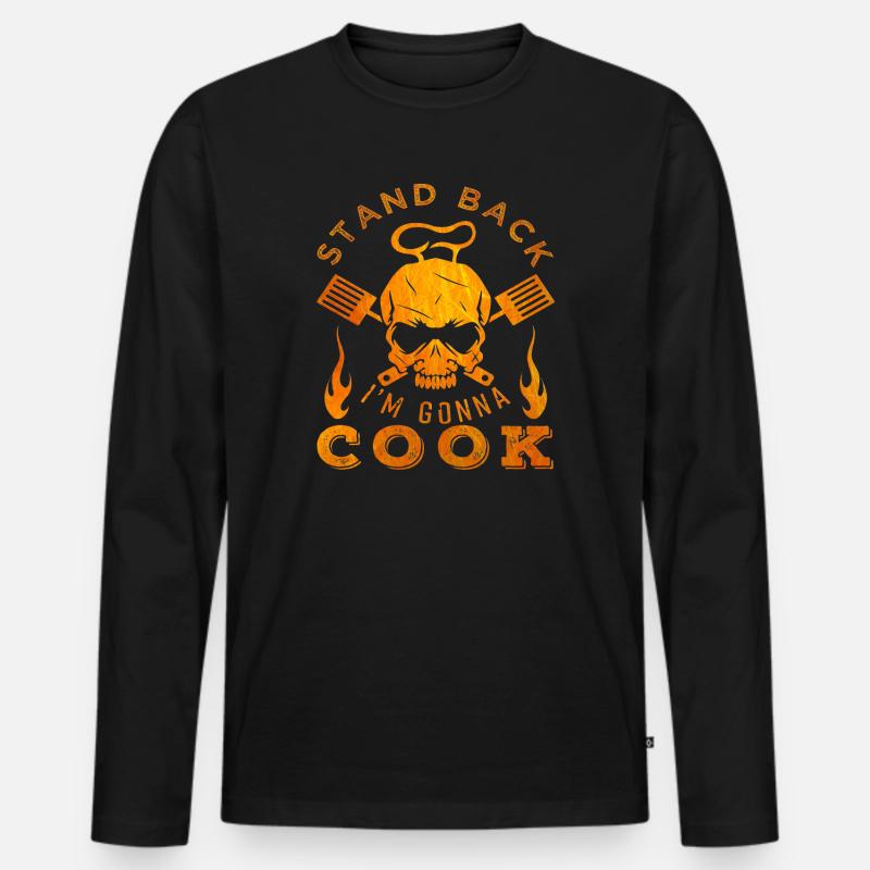Kochen - Männer Premium Bio Langarmshirt - Schwarz