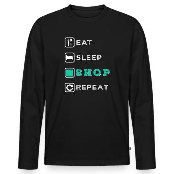 Shop - Men's Premium Organic Long Sleeve Shirt - black - Front - Nico (187cm)