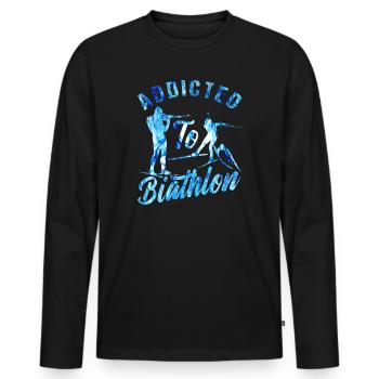 Biathlon - Männer Premium Bio Langarmshirt - Schwarz - Vorne - Nico (187cm)