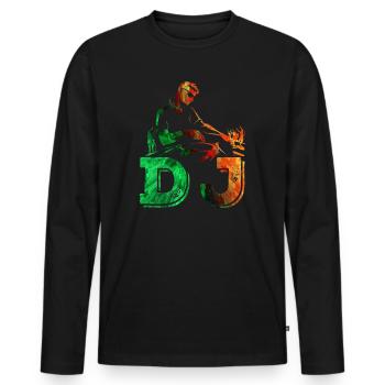Disc jockey - Men's Premium Organic Long Sleeve Shirt - black - Front - Nico (187cm)