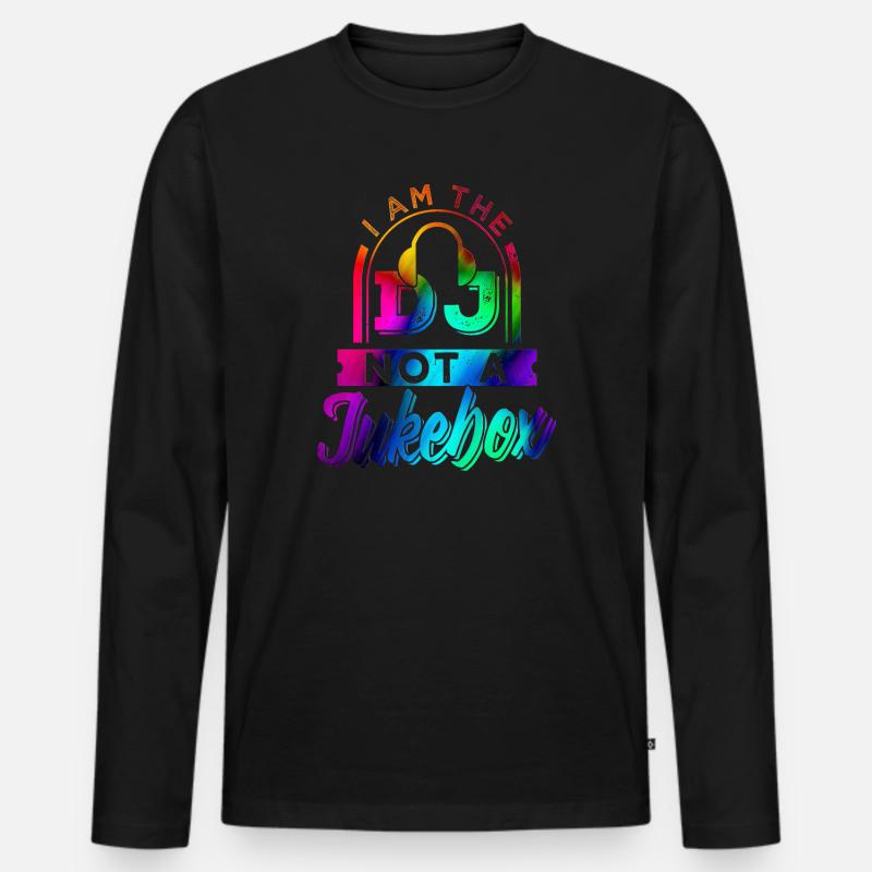 Dj - Männer Premium Bio Langarmshirt - Schwarz