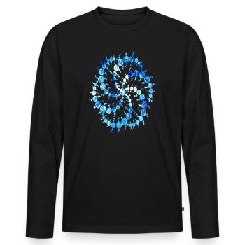 Crop circles - Men's Premium Organic Long Sleeve Shirt - black - Front - Nico (187cm)